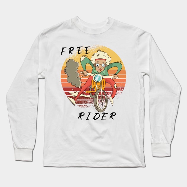 Crazy Free Rider Long Sleeve T-Shirt by DePit DeSign